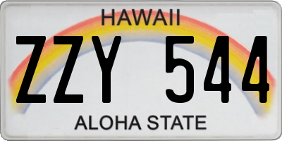 HI license plate ZZY544