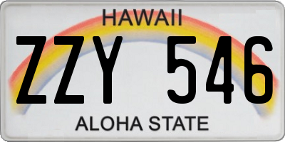 HI license plate ZZY546