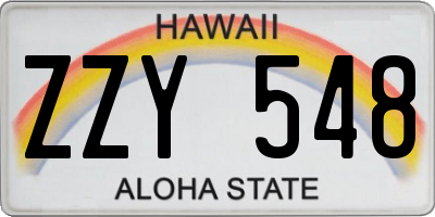 HI license plate ZZY548