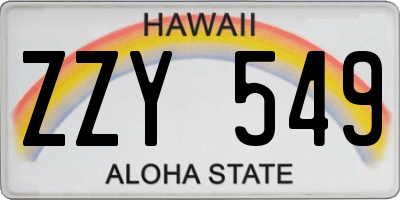 HI license plate ZZY549