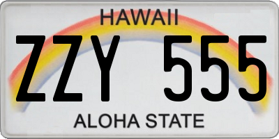 HI license plate ZZY555