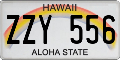 HI license plate ZZY556