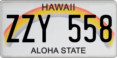 HI license plate ZZY558