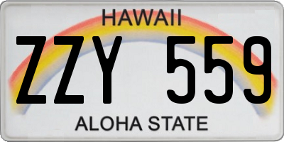 HI license plate ZZY559