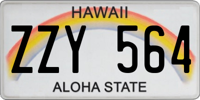 HI license plate ZZY564