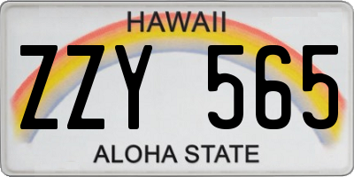 HI license plate ZZY565