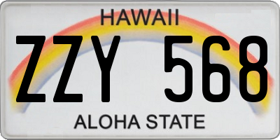 HI license plate ZZY568