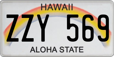 HI license plate ZZY569