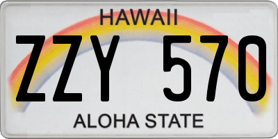 HI license plate ZZY570