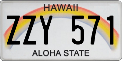 HI license plate ZZY571