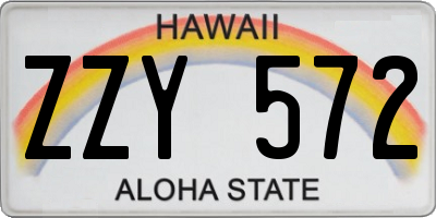 HI license plate ZZY572