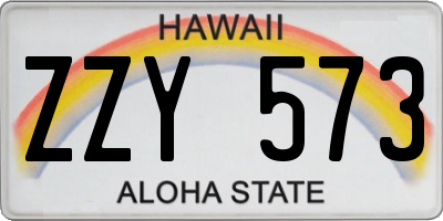 HI license plate ZZY573