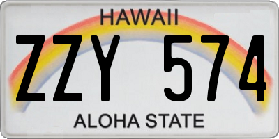 HI license plate ZZY574