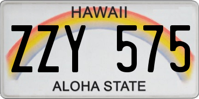 HI license plate ZZY575