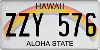 HI license plate ZZY576