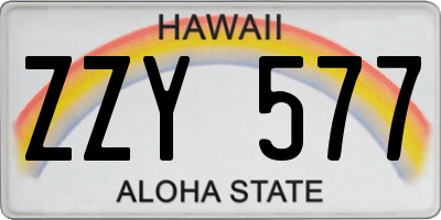 HI license plate ZZY577