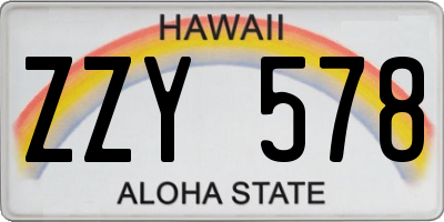 HI license plate ZZY578