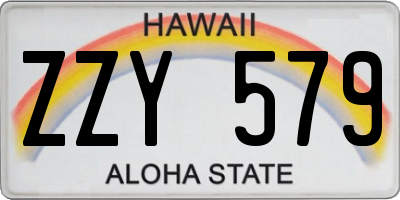 HI license plate ZZY579