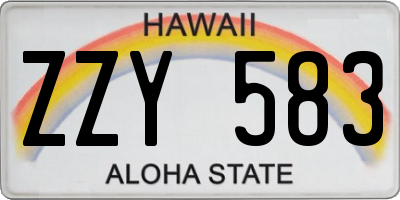 HI license plate ZZY583