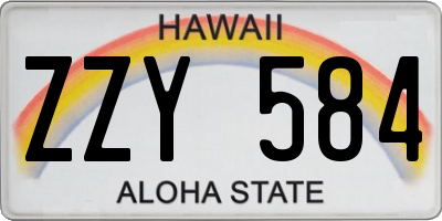 HI license plate ZZY584