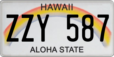 HI license plate ZZY587