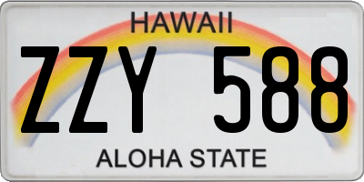 HI license plate ZZY588