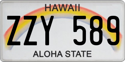 HI license plate ZZY589