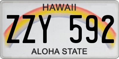 HI license plate ZZY592