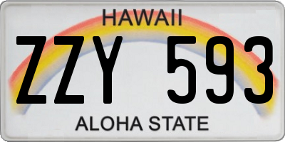 HI license plate ZZY593