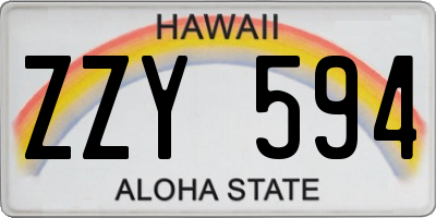 HI license plate ZZY594