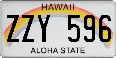 HI license plate ZZY596