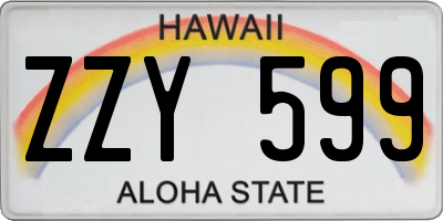 HI license plate ZZY599