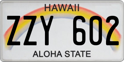 HI license plate ZZY602