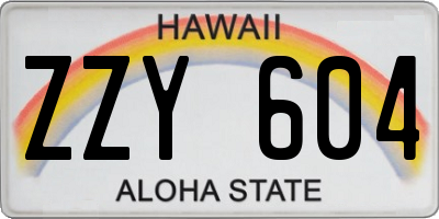 HI license plate ZZY604