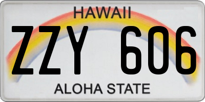 HI license plate ZZY606