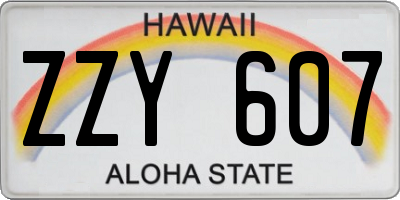 HI license plate ZZY607