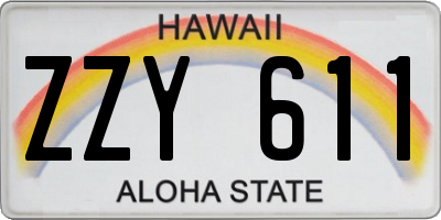 HI license plate ZZY611