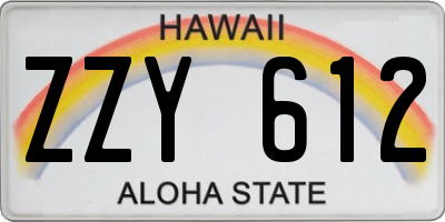 HI license plate ZZY612