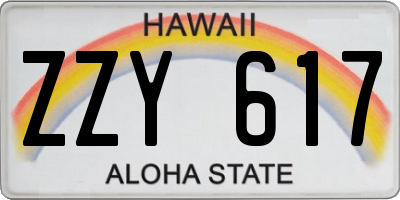 HI license plate ZZY617