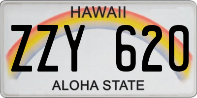 HI license plate ZZY620