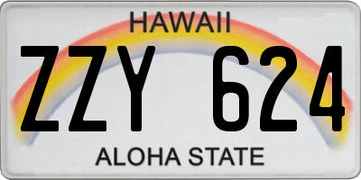 HI license plate ZZY624