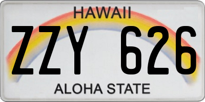 HI license plate ZZY626