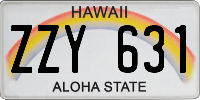 HI license plate ZZY631