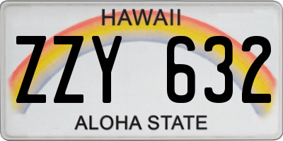 HI license plate ZZY632