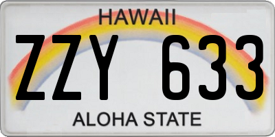 HI license plate ZZY633