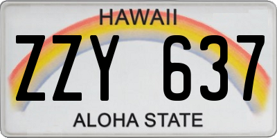 HI license plate ZZY637