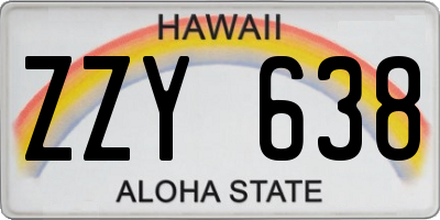 HI license plate ZZY638