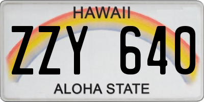 HI license plate ZZY640