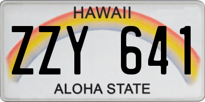 HI license plate ZZY641