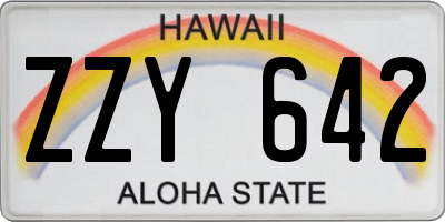 HI license plate ZZY642